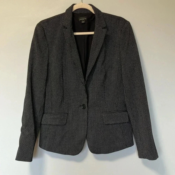 Ann Taylor polka  dot black white blazer jacket - Picture 1 of 4